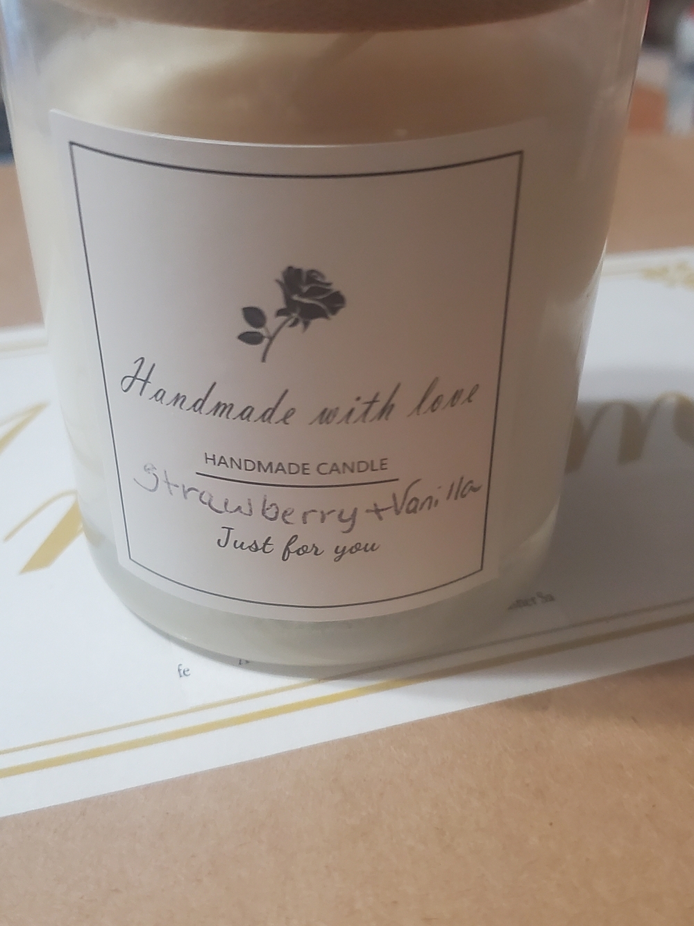 Handmade Strawberry & Vanilla Scented Candle